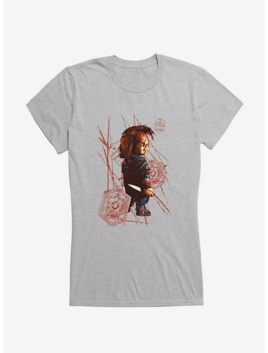 Tees * | Best Sale Chucky Deadly Doll Slashes Girls T-Shirt