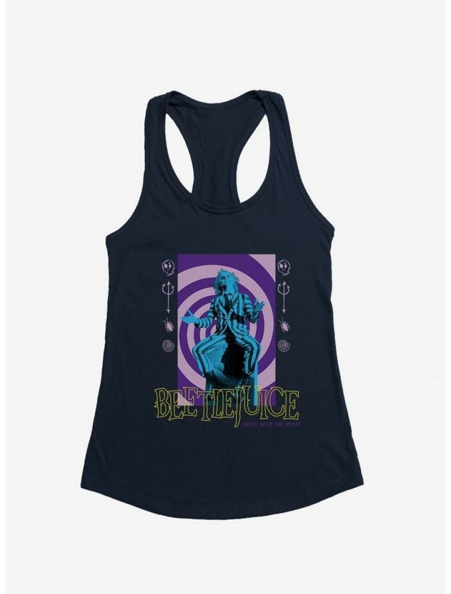 Girls * | Best Deal Beetlejuice Hypnotic Swirl Girls Tank