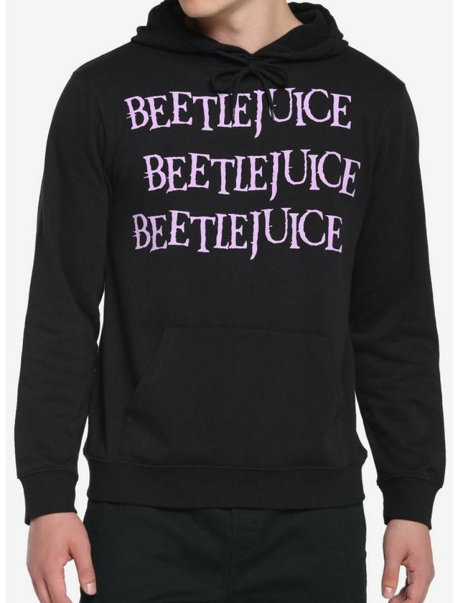 Guys * | Best Pirce Beetlejuice Cartoon Hoodie Black