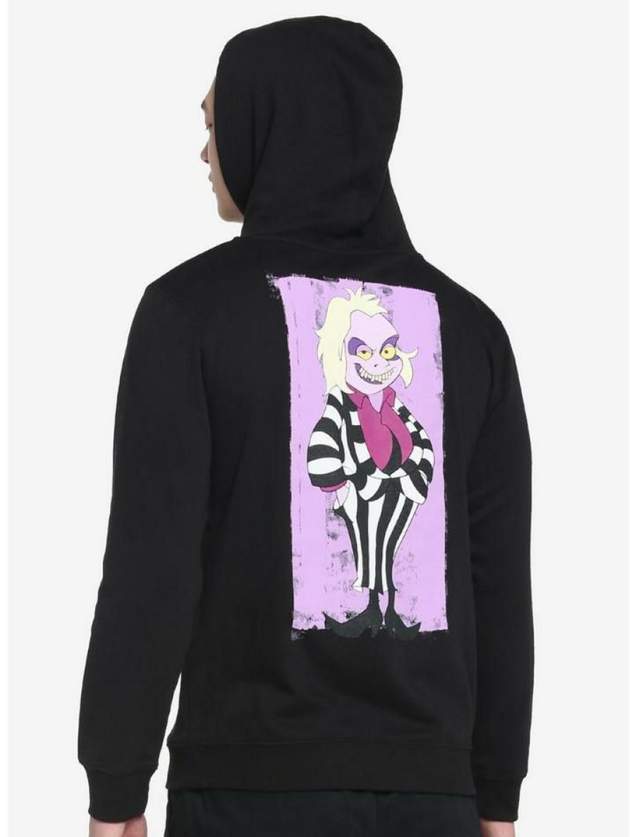 Guys * | Best Pirce Beetlejuice Cartoon Hoodie Black