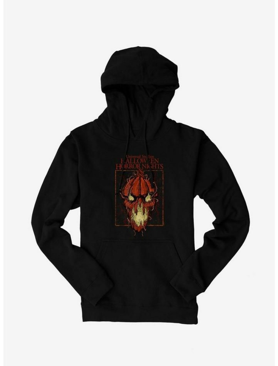 Guys * | Top 10 Halloween Horror Nights Pumpkin Face Hoodie Black