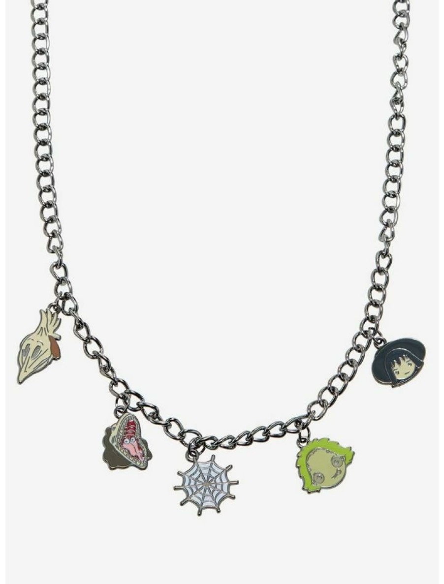 Accessories * | Hot Sale Beetlejuice Chibi Character Charm Necklace