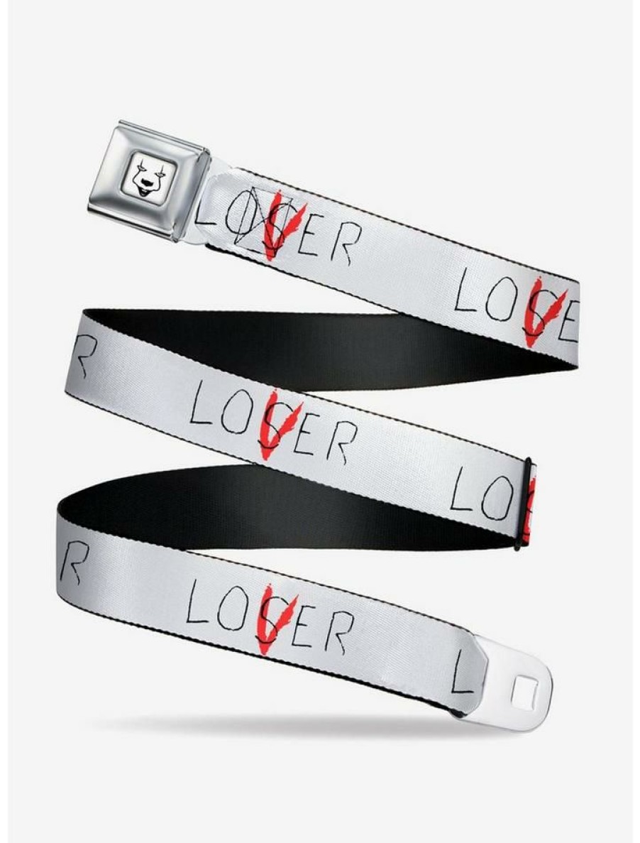 Accessories * | Promo It Chapter Two Loser Lover Quote Seatbelt Belt Grey