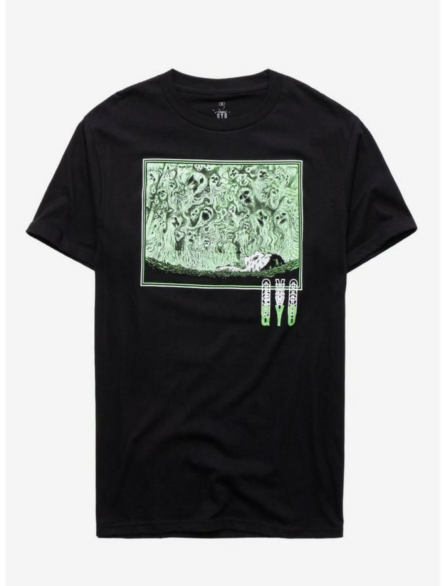 Guys * | Best Deal Junji Ito Gyo Green Gas T-Shirt Black