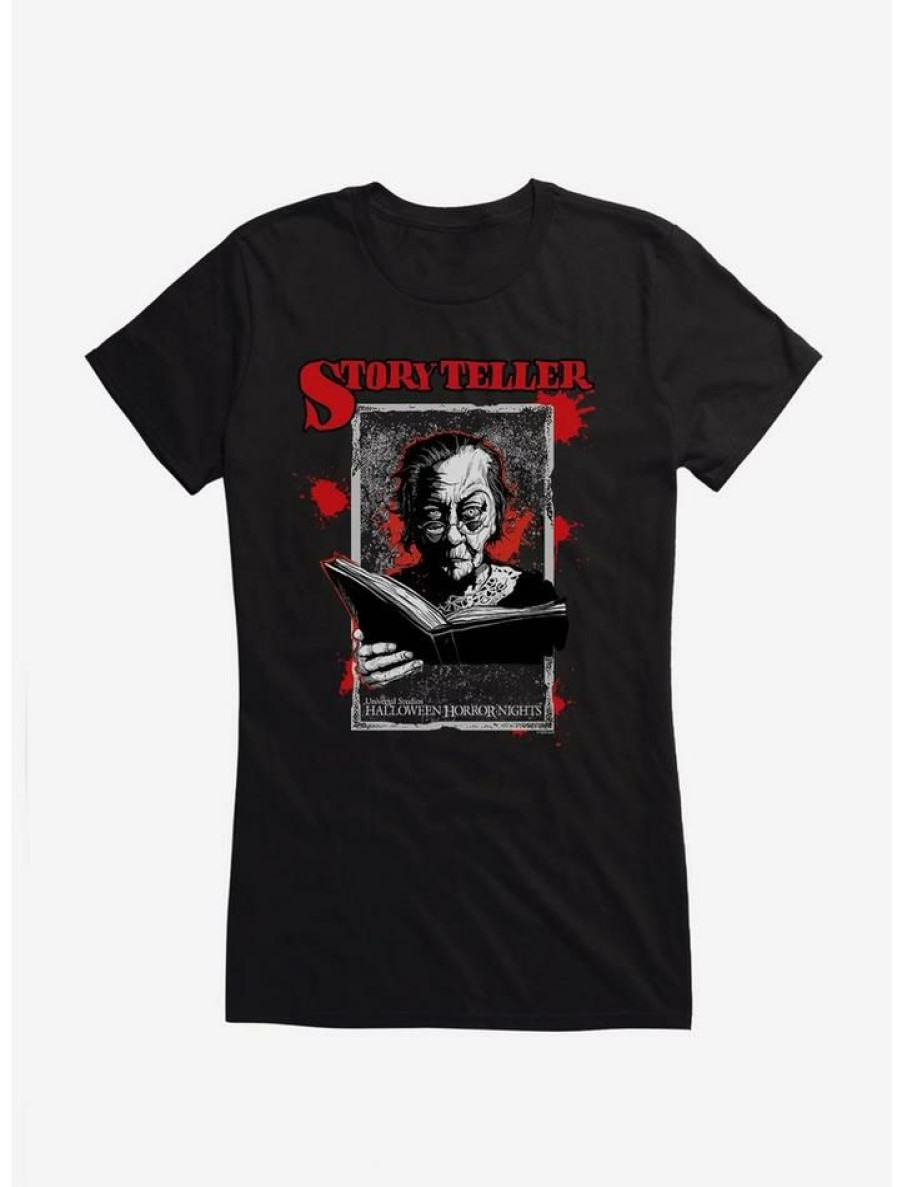 Tees * | Top 10 Halloween Horror Nights Story Teller Girls T-Shirt Black