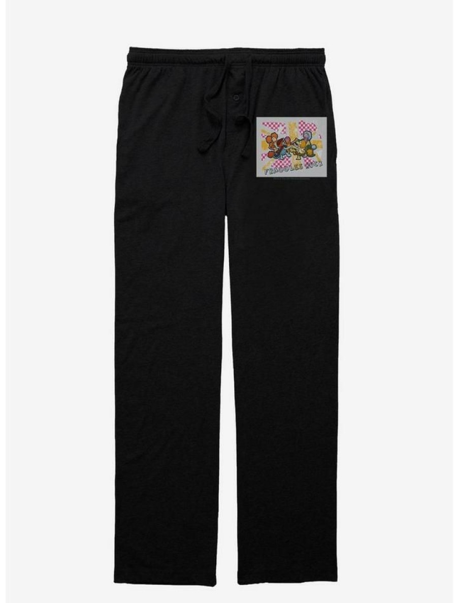 Guys * | Best Sale Jim Henson'S Fraggle Rock Dancing Fraggles Pajama Pants Black