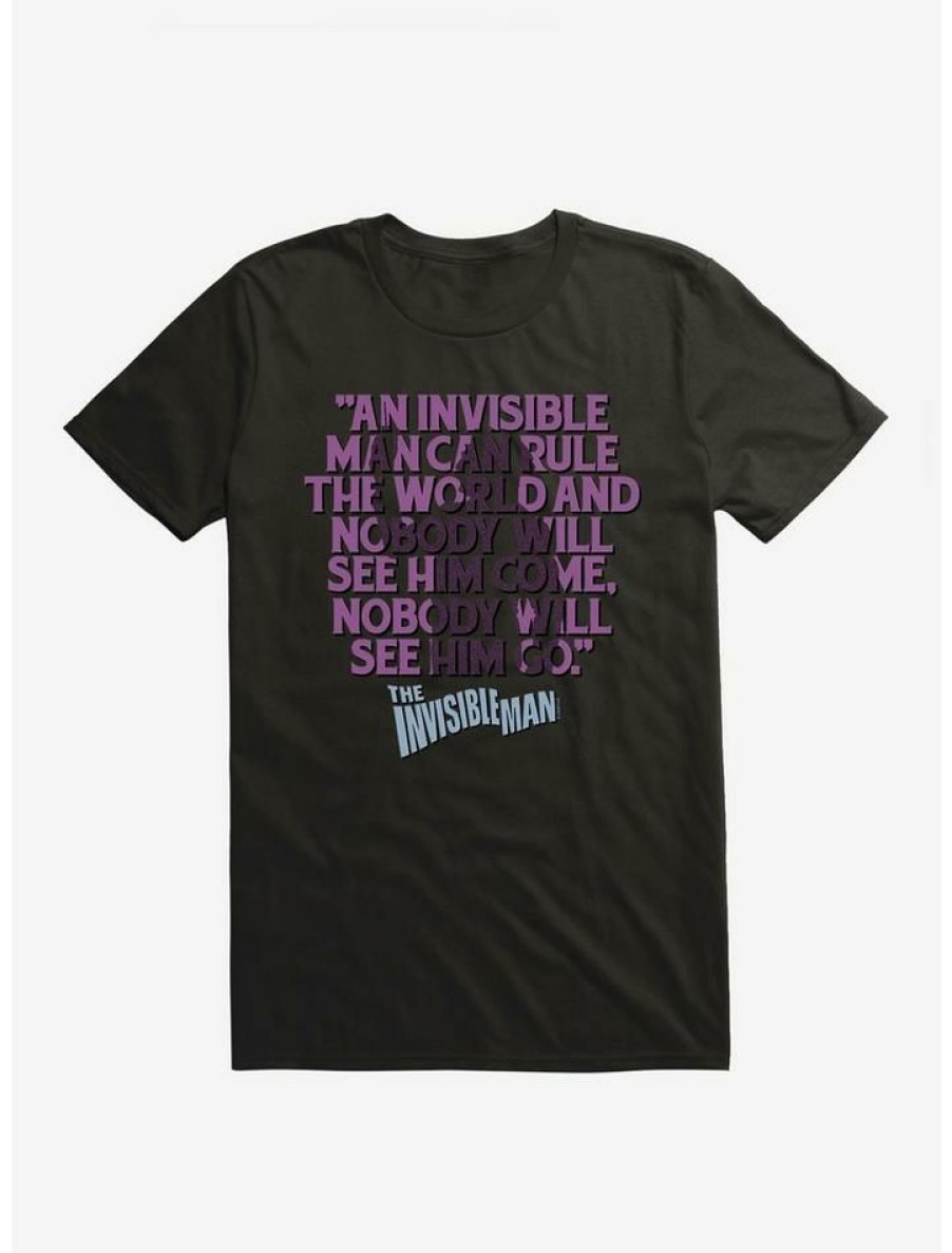 Guys * | Best Sale Universal Monsters The Invisible Man Rule The World Quote T-Shirt