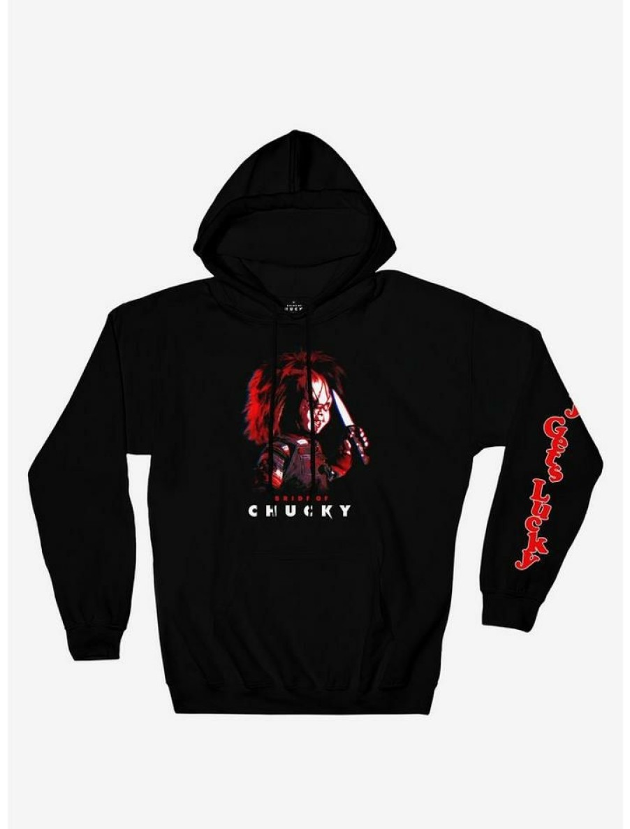 Guys * | Best Deal Bride Of Chucky Gets Lucky Tonal Hoodie Black