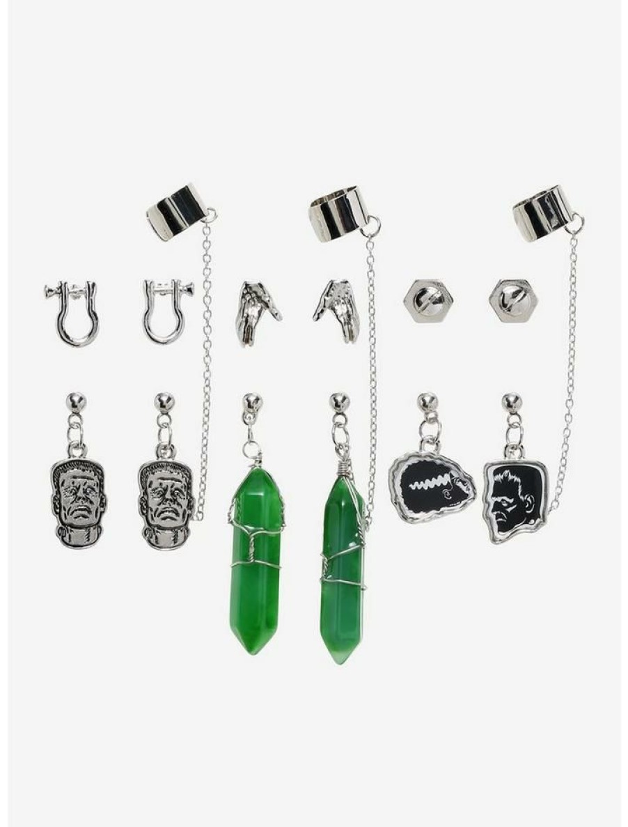 Accessories * | Hot Sale Universal Monsters The Bride Of Frankenstein Couple Earring Set