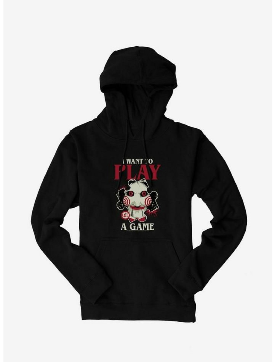 Guys * | Best Reviews Of Saw I Want To Play A Game Hoodie Black