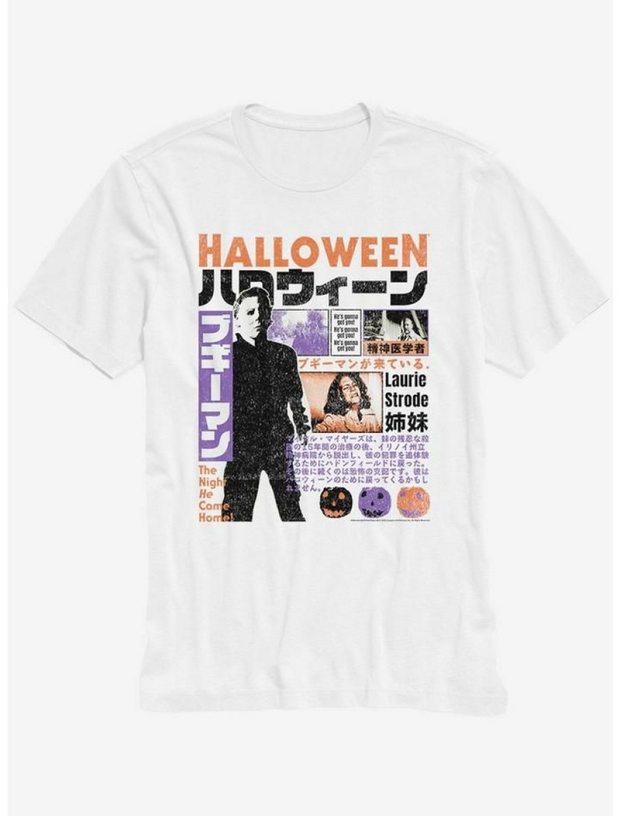 Tees * | Budget Halloween Japanese Poster Boyfriend Fit Girls T-Shirt Multi