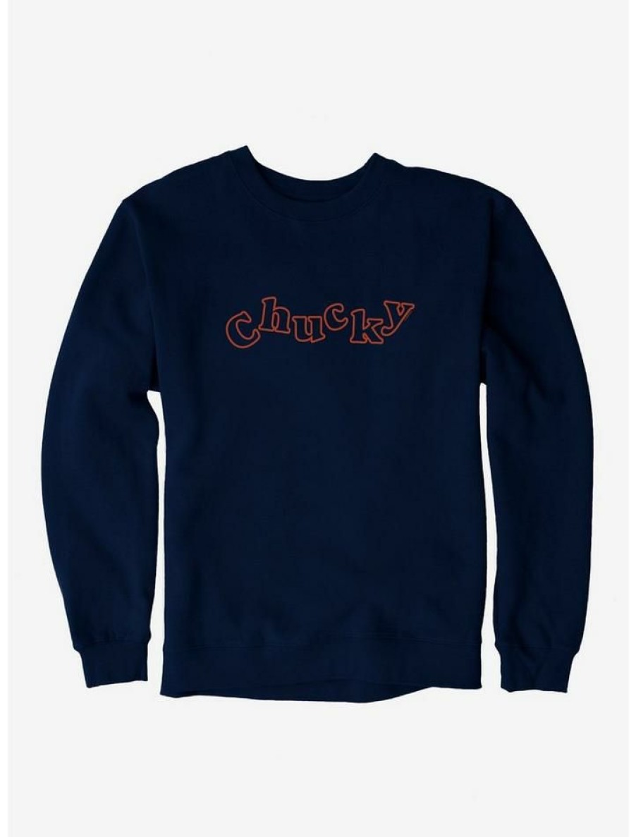 Guys * | Best Pirce Chucky Font Outlined Sweatshirt