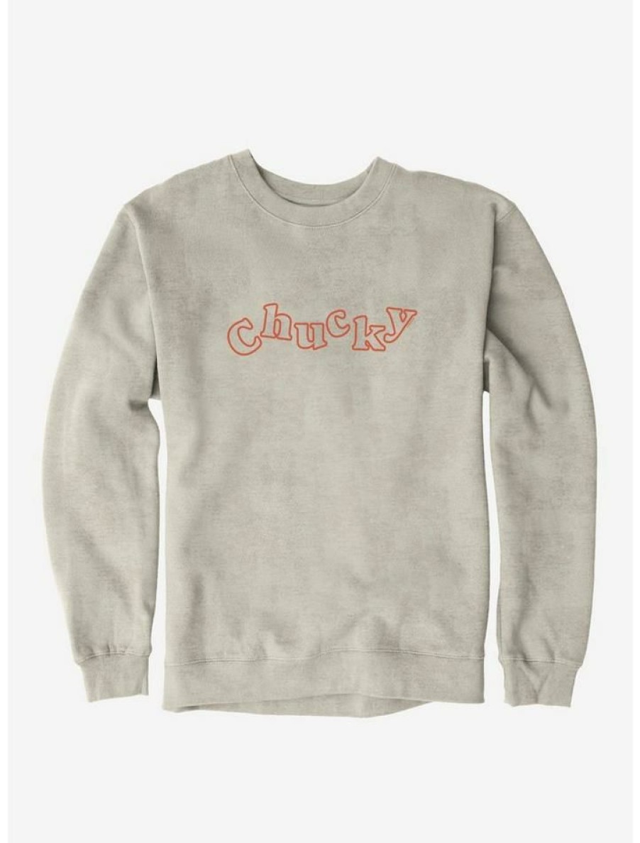 Guys * | Best Pirce Chucky Font Outlined Sweatshirt