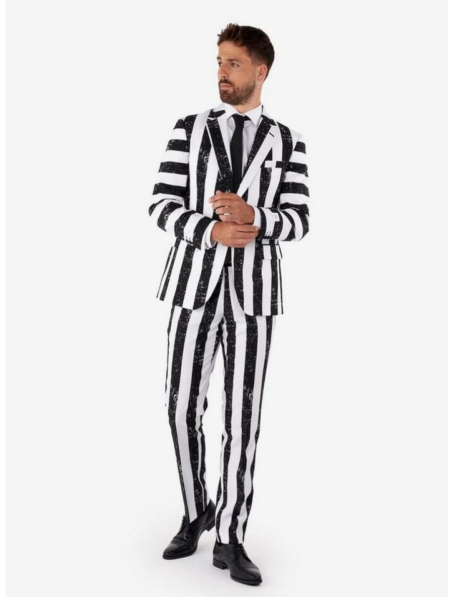 Guys * | Wholesale Opposuits Beetlejuice Suit Black White