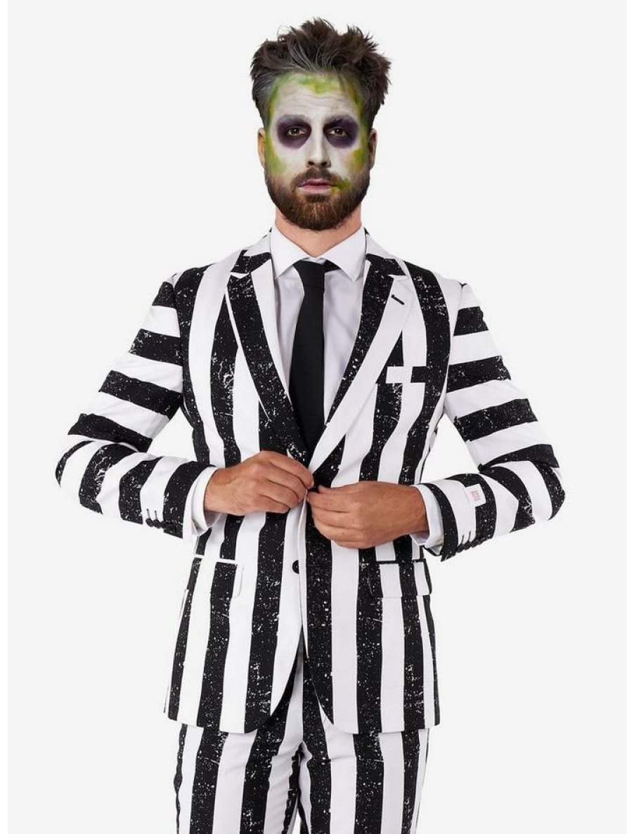 Guys * | Wholesale Opposuits Beetlejuice Suit Black White