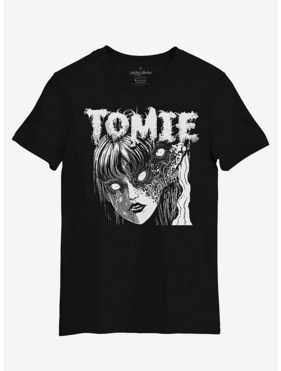 Guys * | Flash Sale Junji Ito Tomie Title Face T-Shirt Black