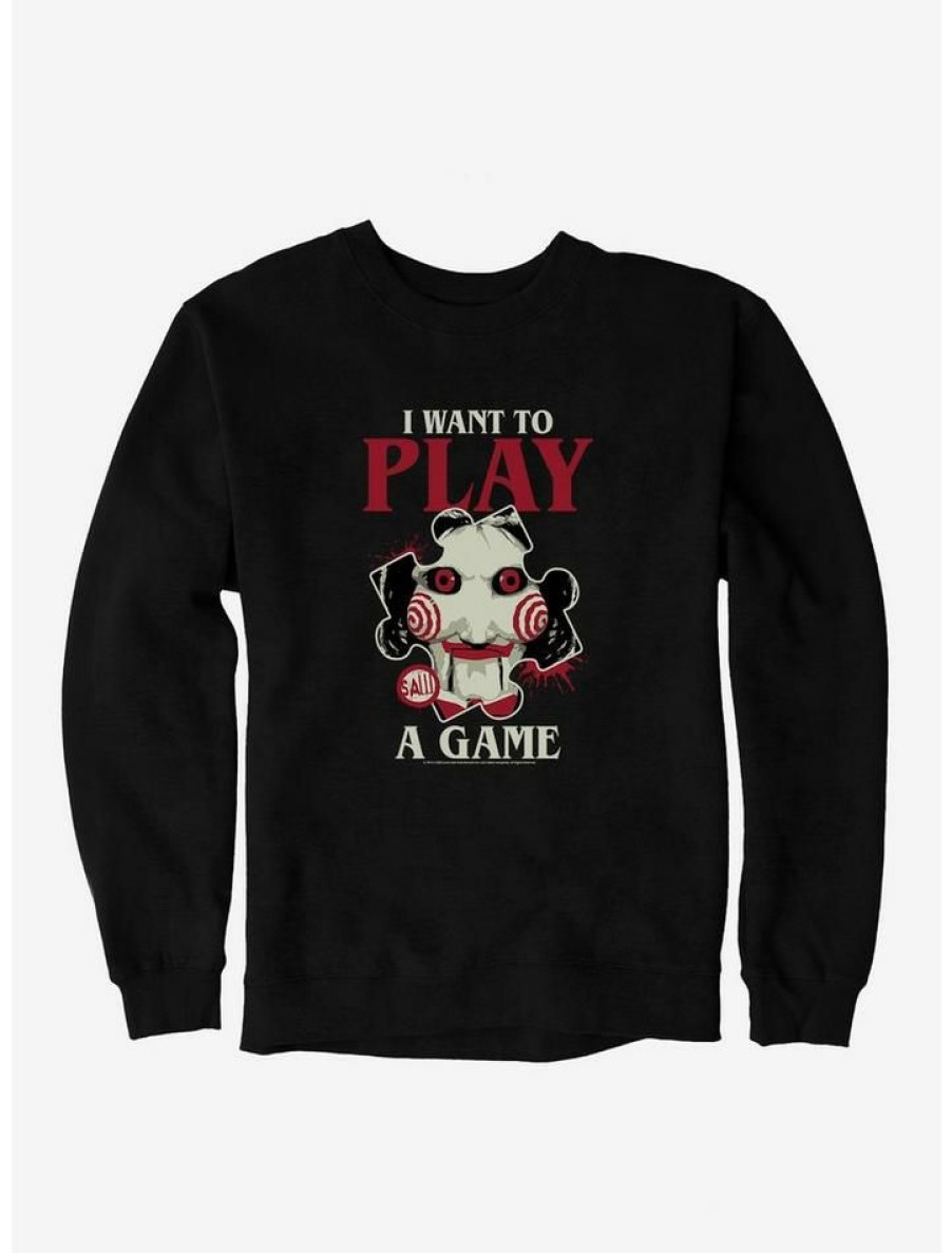 Guys * | Best Reviews Of Saw I Want To Play A Game Sweatshirt Black