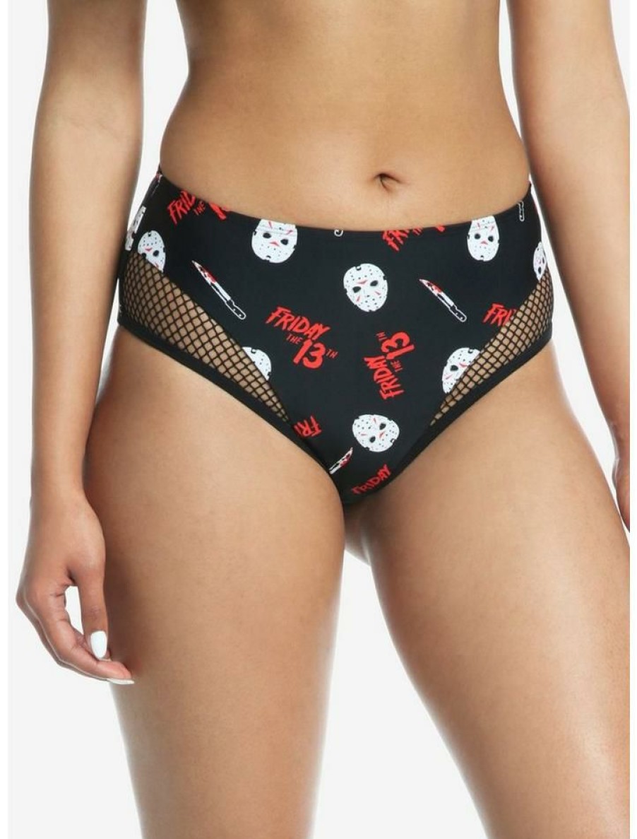 Girls * | Brand New Friday The 13Th Jason Mask High-Waisted Swim Bottoms Multi