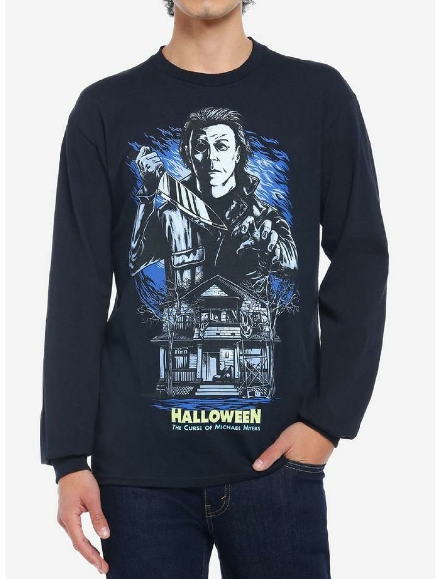 Guys * | Wholesale Halloween: The Curse Of Michael Myers House Long-Sleeve T-Shirt Black