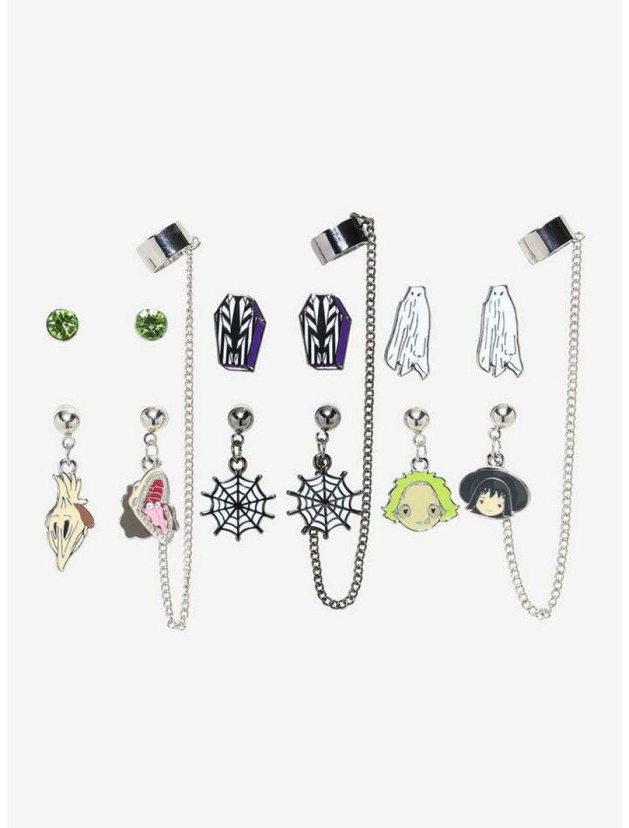 Accessories * | Hot Sale Beetlejuice Icons Cuff Earring Set