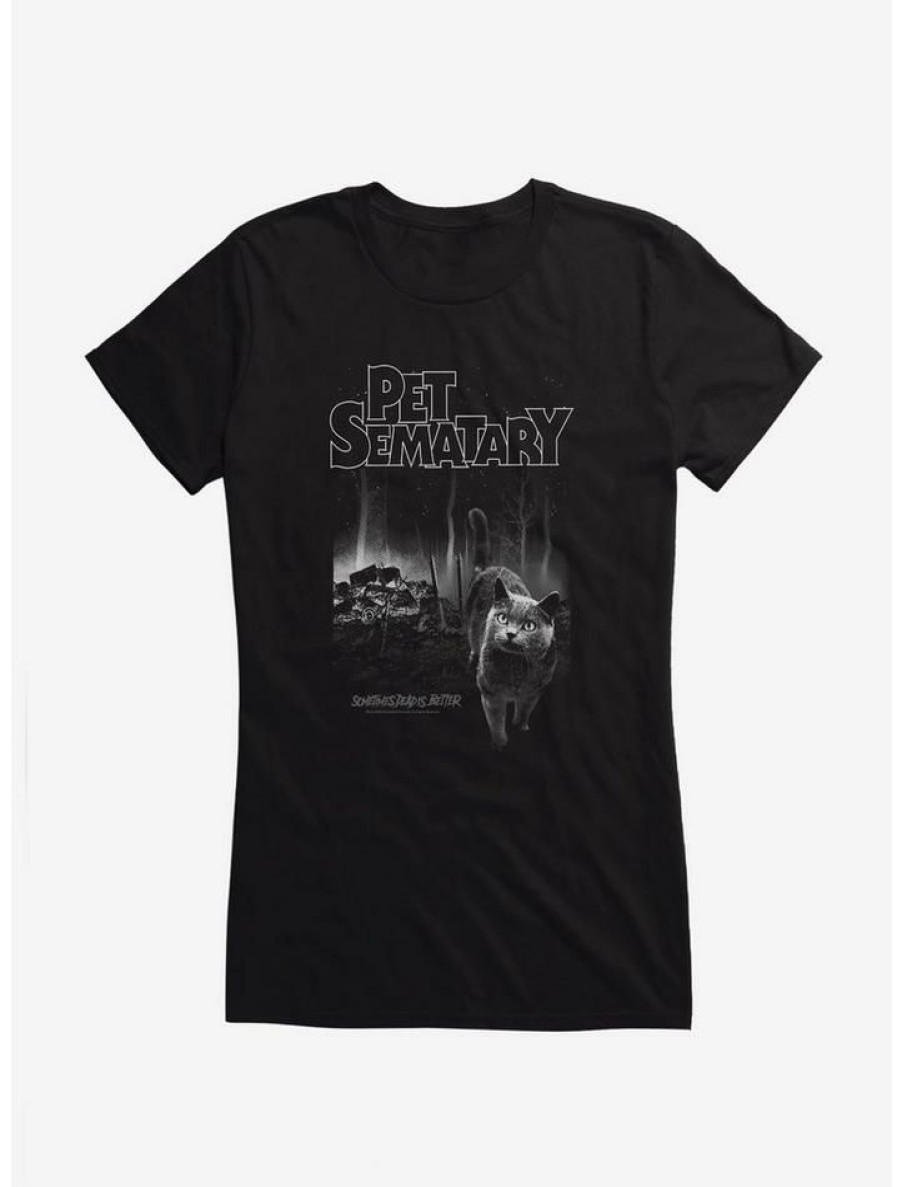 Tees * | Best Pirce Pet Sematary Church The Cat Girls T-Shirt Black