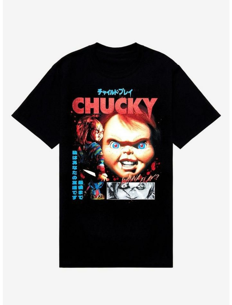 Tees * | Best Deal Child'S Play Chucky Collage Boyfriend Fit Girls T-Shirt Multi