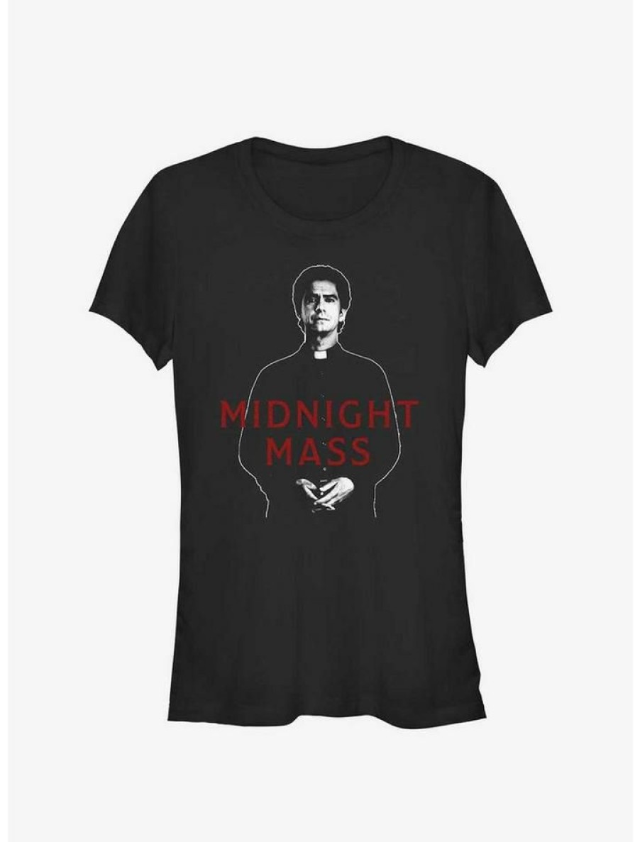 Tees * | Discount Midnight Mass Father Paul Girls T-Shirt Black