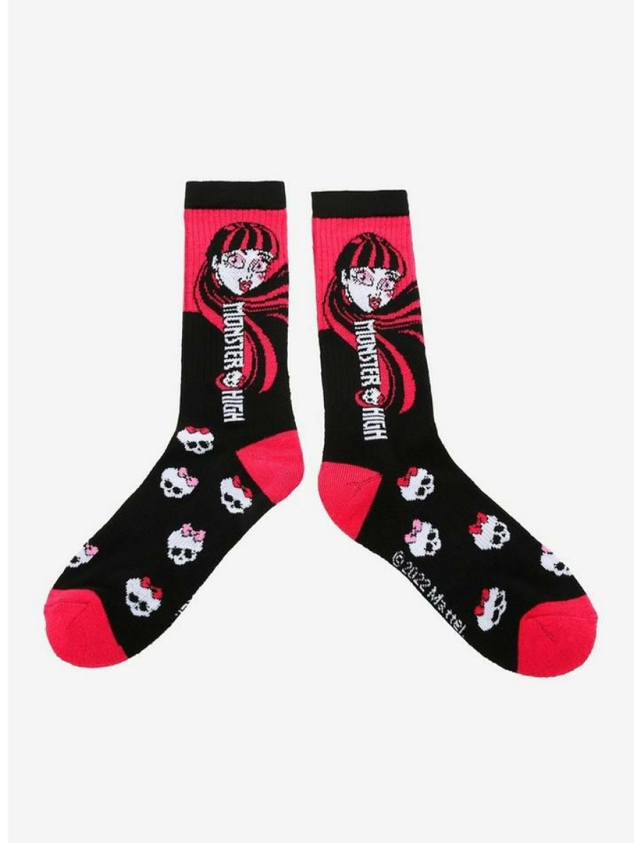 Girls * | Outlet Monster High Draculaura Crew Socks