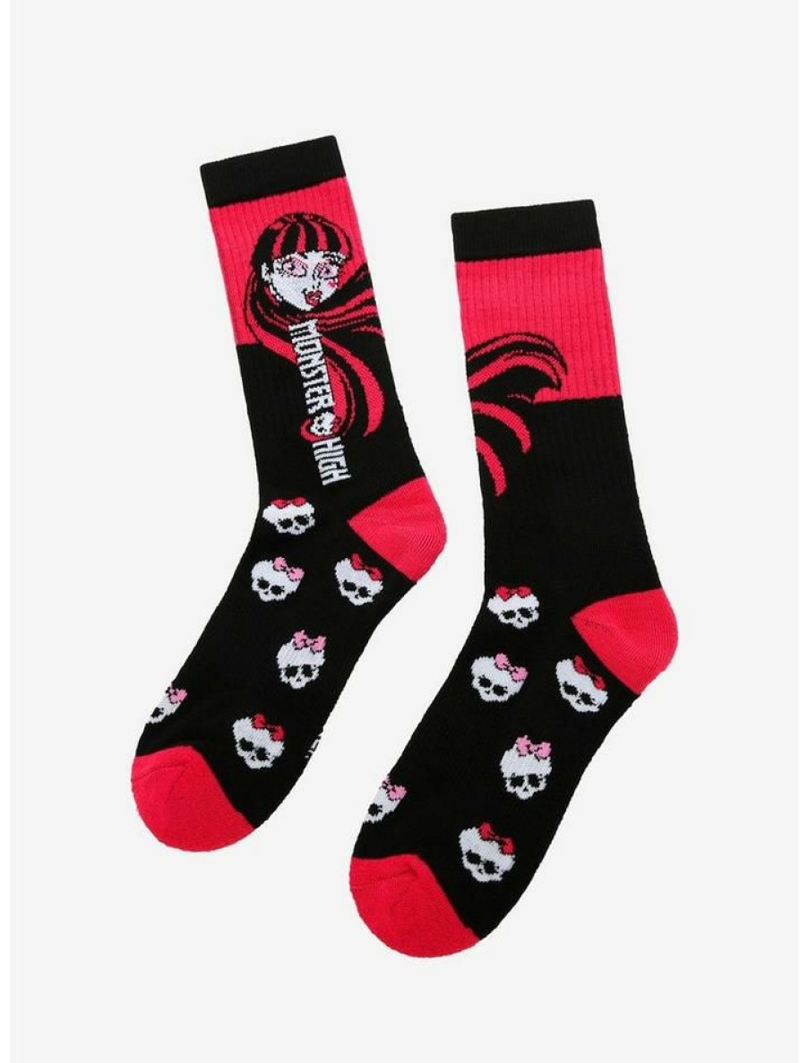 Girls * | Outlet Monster High Draculaura Crew Socks