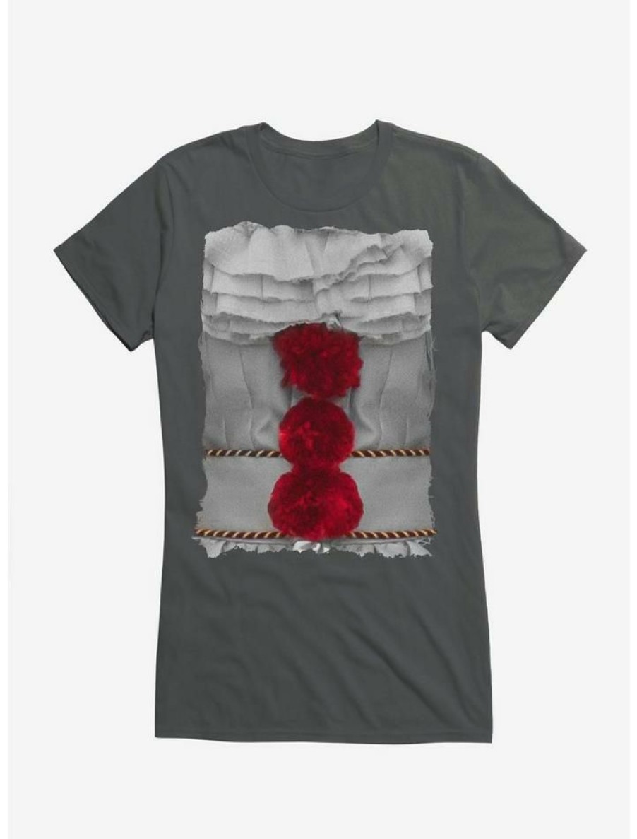 Tees * | New It 2 Pennywise Cosplay Girls T-Shirt Charcoal