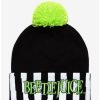 Accessories * | Promo Beetlejuice Stripe Pom Beanie