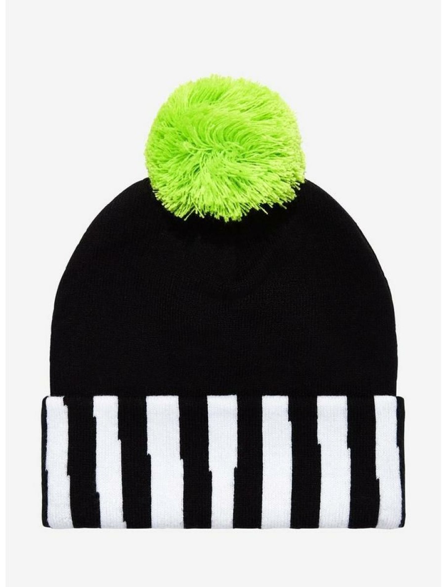 Accessories * | Promo Beetlejuice Stripe Pom Beanie