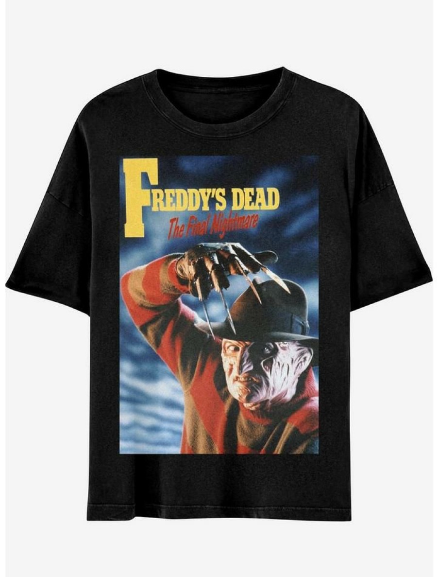 Tees * | Best Reviews Of Freddy'S Dead: The Final Nightmare Poster Boyfriend Fit Girls T-Shirt Multi