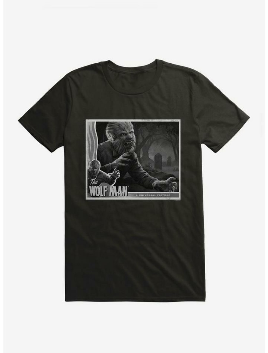 Guys * | Top 10 The Wolf Man And Movie Poster T-Shirt