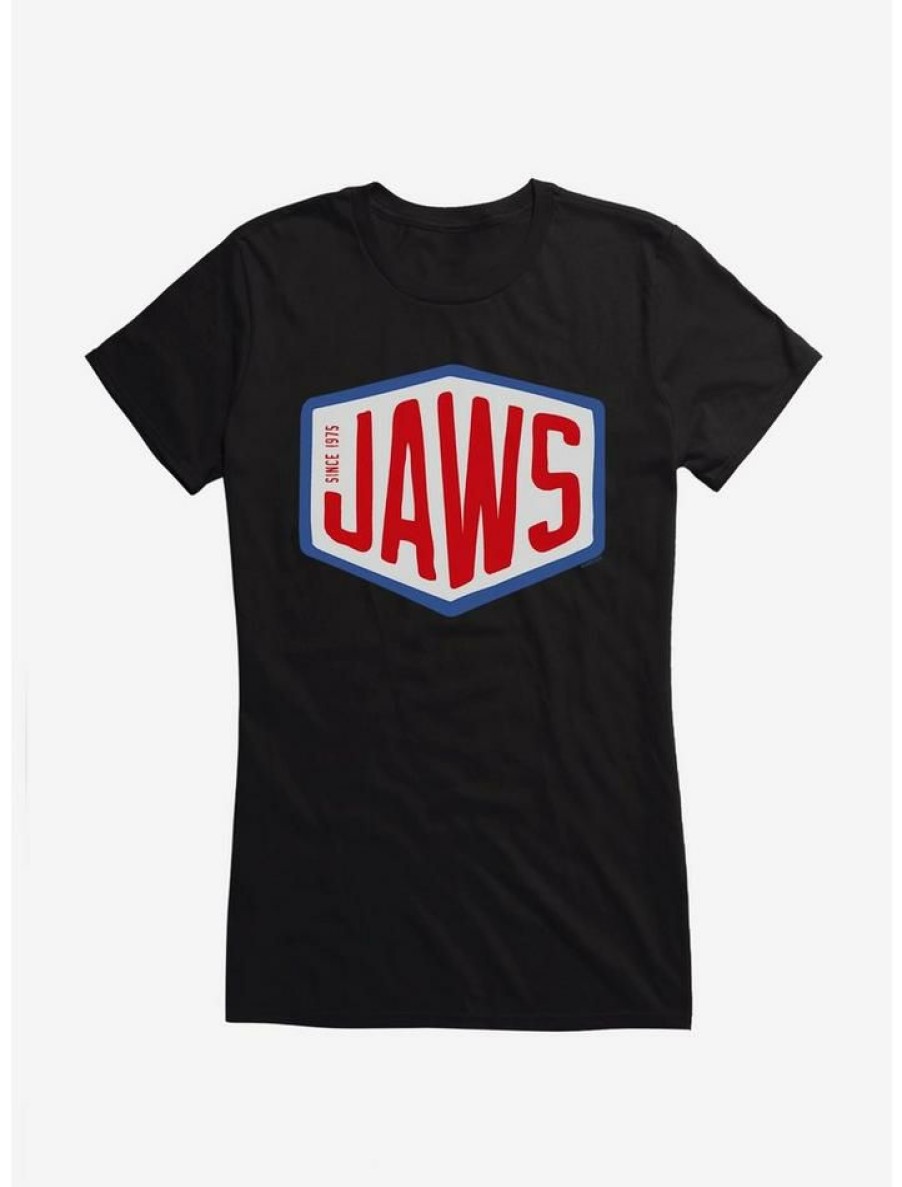 Tees * | Brand New Jaws Font Logo Girls T-Shirt