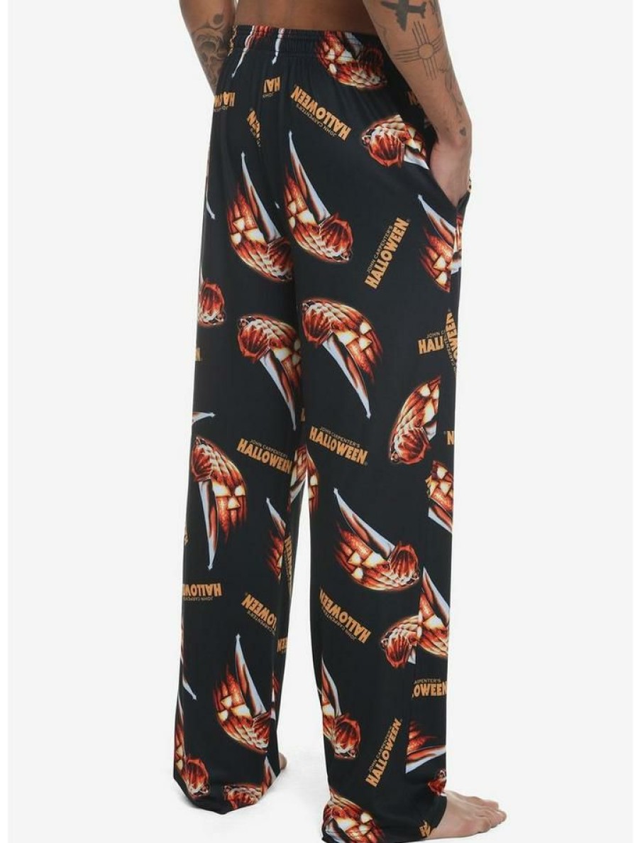 Guys * | Brand New Halloween Pumpkin Knife Pajama Pants Orange