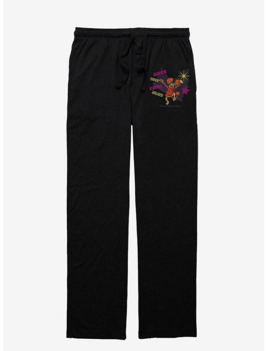 Guys * | Top 10 Jim Henson'S Fraggle Rock Dance Away Pajama Pants Black