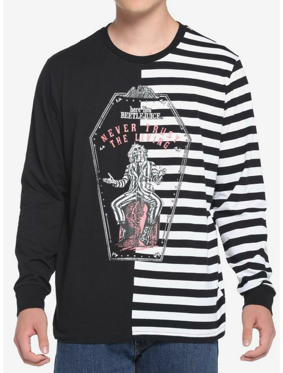 Guys * | Top 10 Beetlejuice Coffin Split Long-Sleeve T-Shirt Multi