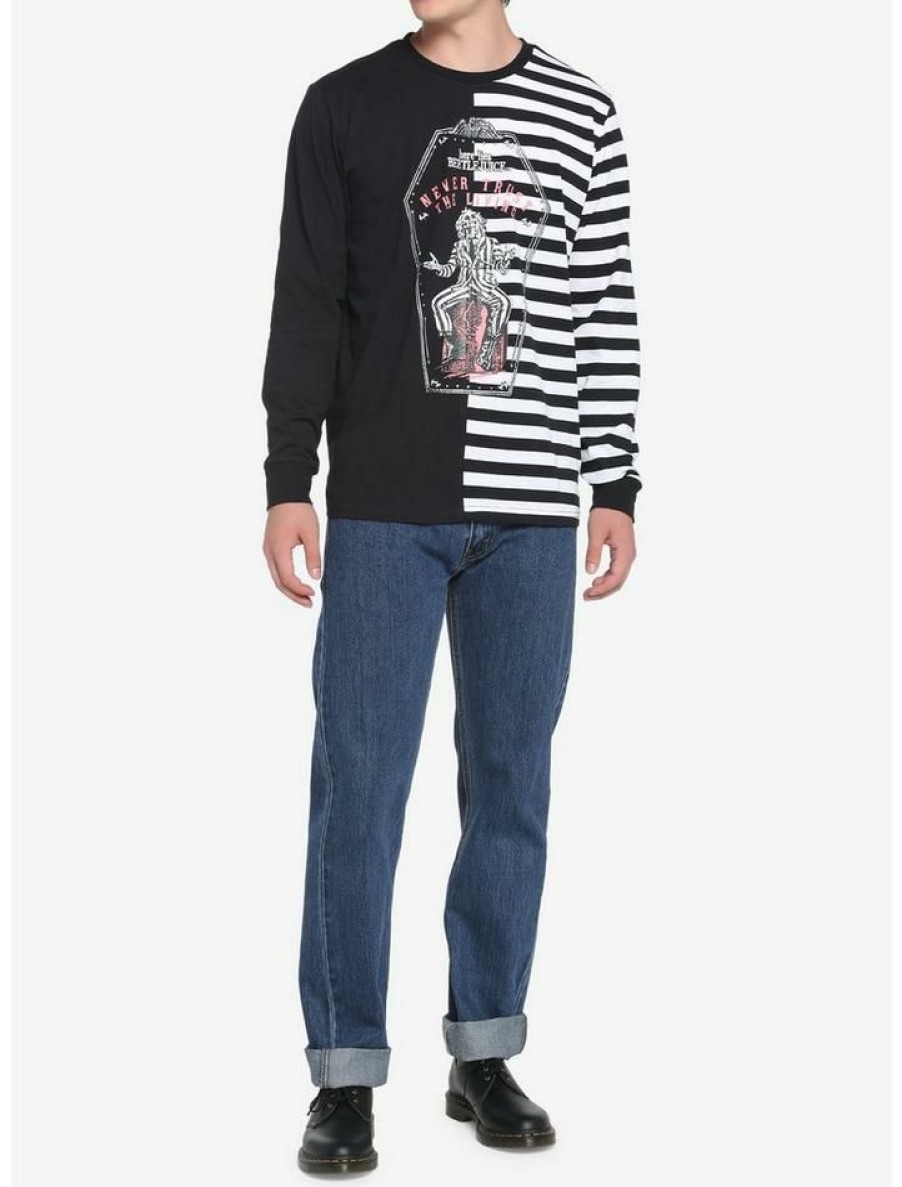 Guys * | Top 10 Beetlejuice Coffin Split Long-Sleeve T-Shirt Multi