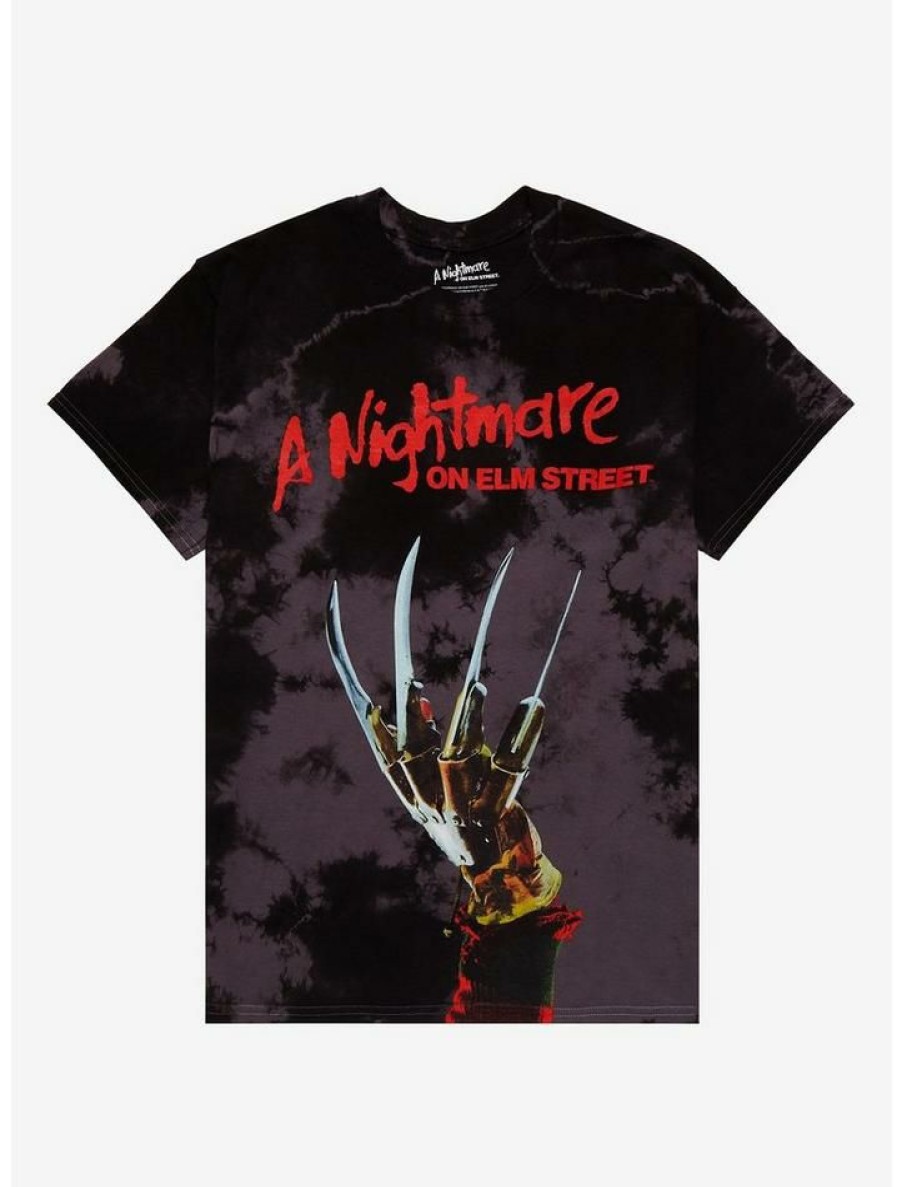 Tees * | Buy A Nightmare On Elm Street Claw Dark Wash Boyfriend Fit Girls T-Shirt Multi