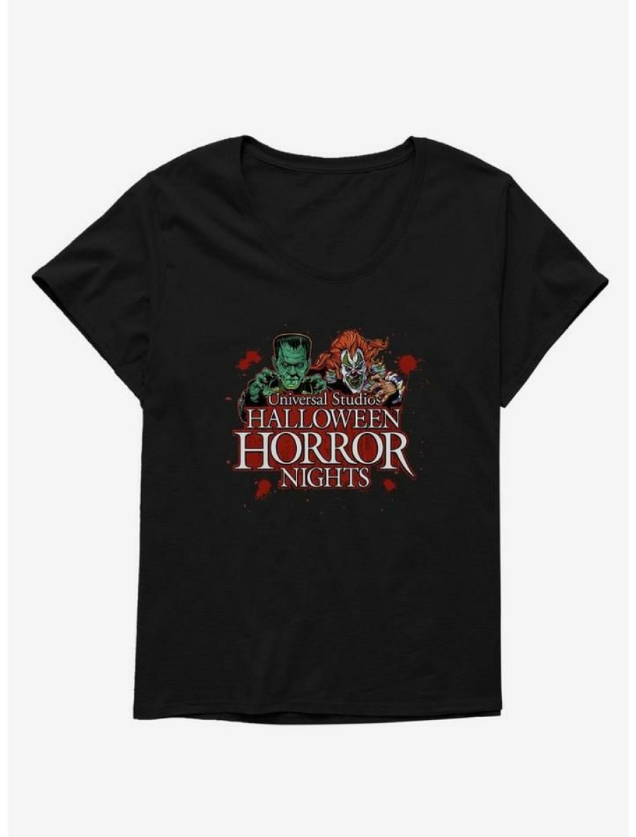 Tees * | Best Sale Halloween Horror Nights Classic Monsters Girls T-Shirt Plus Size Black