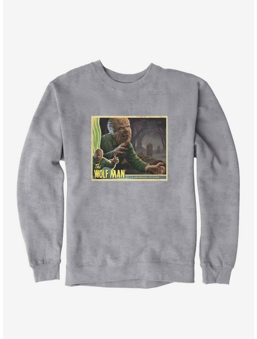 Guys * | Deals The Wolf Man Movie Poster Sweatshirt