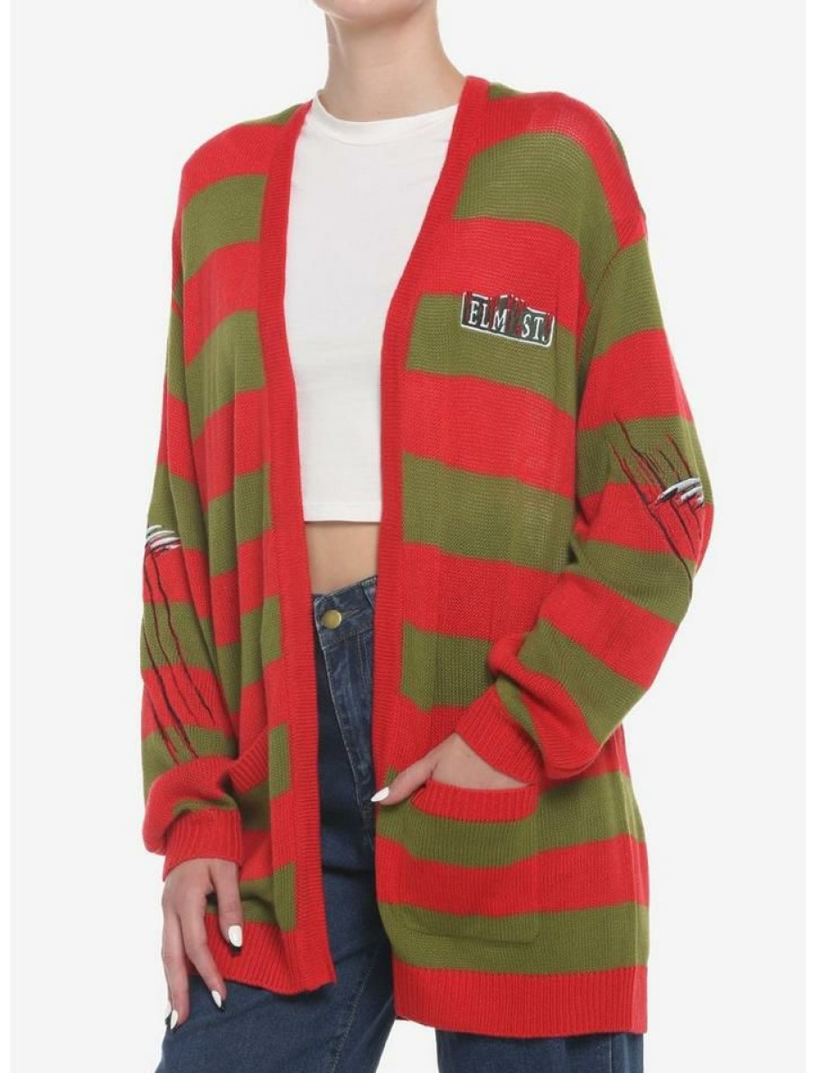 Girls * | Best Pirce A Nightmare On Elm Street Freddy Girls Cardigan Multi