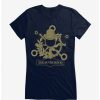 Tees * | Best Reviews Of Arkham Horror Gold Symbol Girls T-Shirt Navy