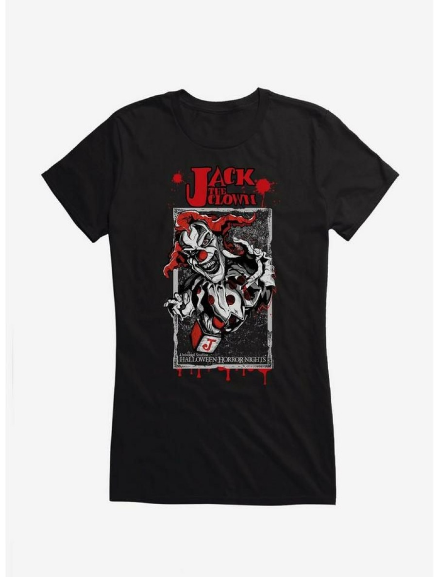 Tees * | Best Pirce Halloween Horror Nights Jack The Clown Girls T-Shirt Black