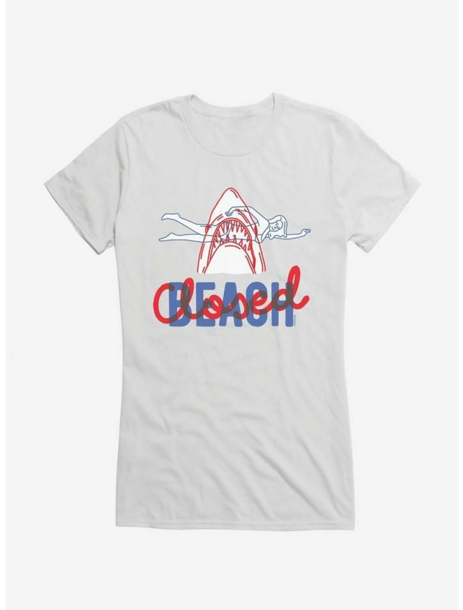 Tees * | Flash Sale Jaws Beach Closed Girls T-Shirt