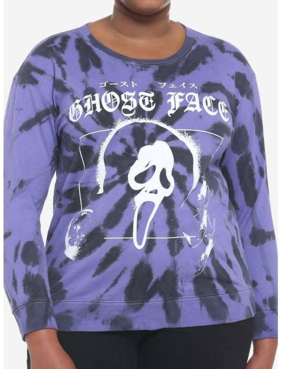 Plus * | Promo Scream Ghost Face Tie-Dye Girls Sweatshirt Plus Size Multi