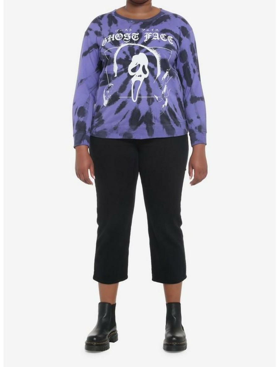 Plus * | Promo Scream Ghost Face Tie-Dye Girls Sweatshirt Plus Size Multi