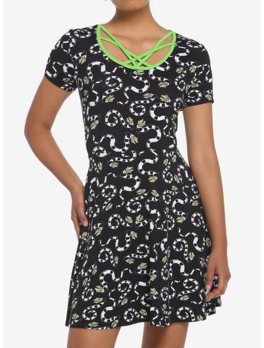 Girls * | Cheap Beetlejuice Sandworm Skater Dress Multi