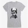 Tees * | Cheapest Universal Monsters Frankenstein Face Tear Girls T-Shirt Heather